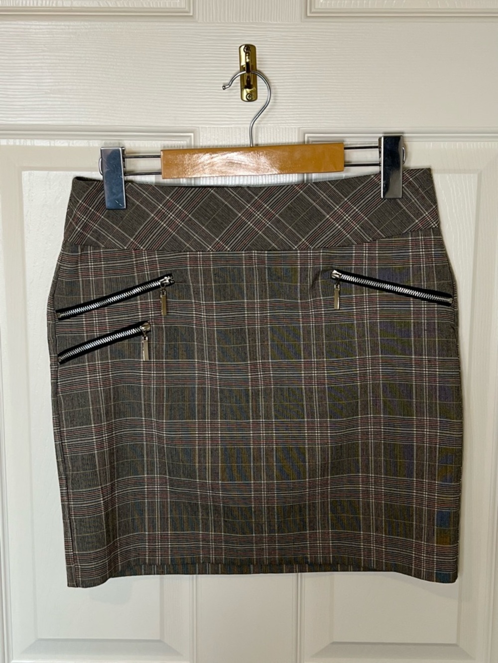 Charlotte Russe Plaid Mini Skirt with Zip Details